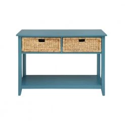 44 in. Blue Standard Rectangle Wood Console Table by ATHMILE