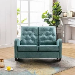 Teal Polyester Fabric Rocking Sofa Chair (Set of 1) by ATHMILE -ATHMILE Sales Store teal athmile rockers gliders ottomans gz b2w20221536 4f 1000