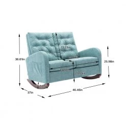 Teal Polyester Fabric Rocking Sofa Chair (Set of 1) by ATHMILE -ATHMILE Sales Store teal athmile rockers gliders ottomans gz b2w20221536 c3 1000