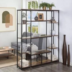 Home Office 70.9 in. Tiger Wood 5-Shelf Open Freestanding Storage Bookcase with Metal Frame by ATHMILE 15 Home Office 70.9 in. Tiger Wood 5-Shelf Open Freestanding Storage Bookcase with Metal Frame by ATHMILE -ATHMILE Sales Store tiger athmile bookcases bookshelves gz wf286990aat 31 1000