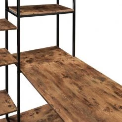 63 in. W L-Shape Brown Color MDF Desktop Solid Steel Frame Computer Desk with Multiple Bookshelf and Storage Space by ATHMILE 16 63 in. W L-Shape Brown Color MDF Desktop Solid Steel Frame Computer Desk with Multiple Bookshelf and Storage Space by ATHMILE -ATHMILE Sales Store tiger athmile computer desks gz wf198285aat 44 1000