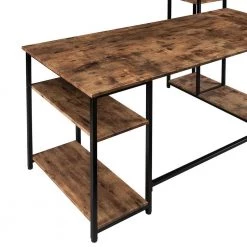 63 in. W L-Shape Brown Color MDF Desktop Solid Steel Frame Computer Desk with Multiple Bookshelf and Storage Space by ATHMILE 17 63 in. W L-Shape Brown Color MDF Desktop Solid Steel Frame Computer Desk with Multiple Bookshelf and Storage Space by ATHMILE -ATHMILE Sales Store tiger athmile computer desks gz wf198285aat fa 1000