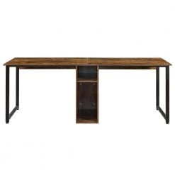 78.74 in. Retangular Tiger Metal 2-Person Home Office Desk Workstation Desk Writing Desk with Storage by ATHMILE