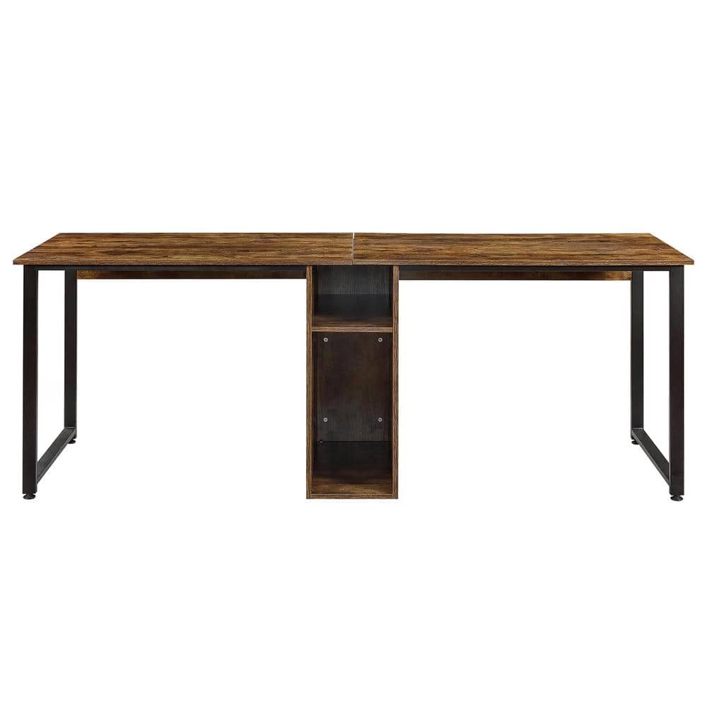 78.74 in. Retangular Tiger Metal 2-Person Home Office Desk Workstation Desk Writing Desk with Storage by ATHMILE 1 78.74 in. Retangular Tiger Metal 2-Person Home Office Desk Workstation Desk Writing Desk with Storage by ATHMILE