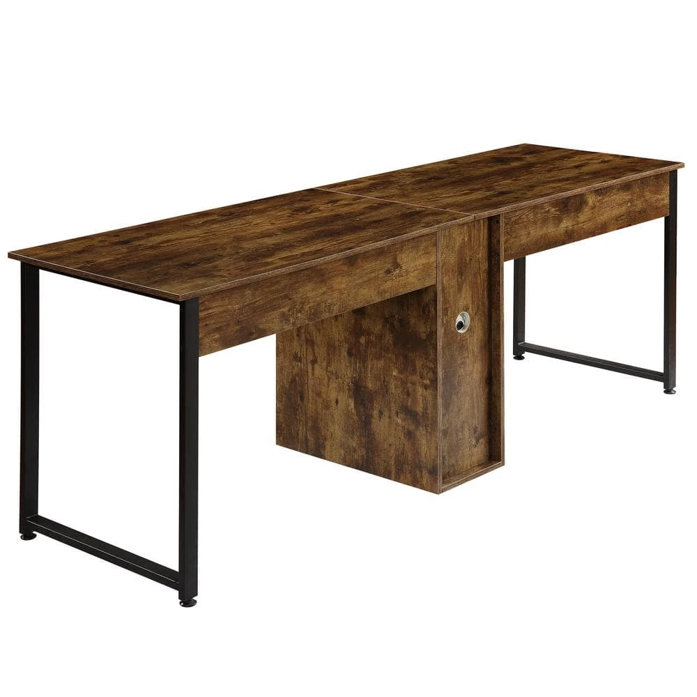 78.74 in. Retangular Tiger Metal 2-Person Home Office Desk Workstation Desk Writing Desk with Storage by ATHMILE 2 78.74 in. Retangular Tiger Metal 2-Person Home Office Desk Workstation Desk Writing Desk with Storage by ATHMILE - Image 2