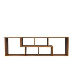 16.89 in. Walnut 2-Shelf Standard Bookcase by ATHMILE