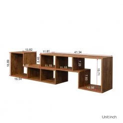 16.89 in. Walnut 2-Shelf Standard Bookcase by ATHMILE -ATHMILE Sales Store walnut athmile bookcases bookshelves ccw33133146 c3 1000