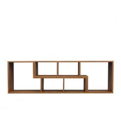 Walnut 16.89 in. White Particle Board Bookcase for Home Furniture by ATHMILE