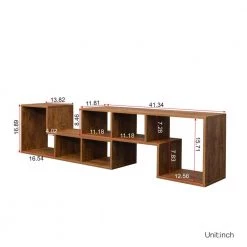 Walnut 16.89 in. White Particle Board Bookcase for Home Furniture by ATHMILE -ATHMILE Sales Store walnut athmile bookcases bookshelves gz b2w20220258 c3 1000