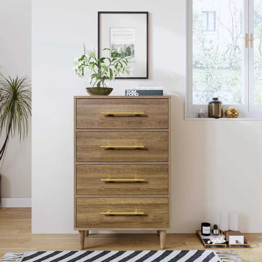 4-Drawers Walnut Chest of Drawers 30 in. W x 46.20 in. H x 17 in. D by ATHMILE 8 4-Drawers Walnut Chest of Drawers 30 in. W x 46.20 in. H x 17 in. D by ATHMILE - Image 8
