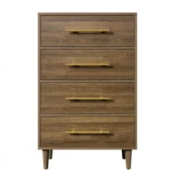 4-Drawers Walnut Chest of Drawers 30 in. W x 46.20 in. H x 17 in. D by ATHMILE