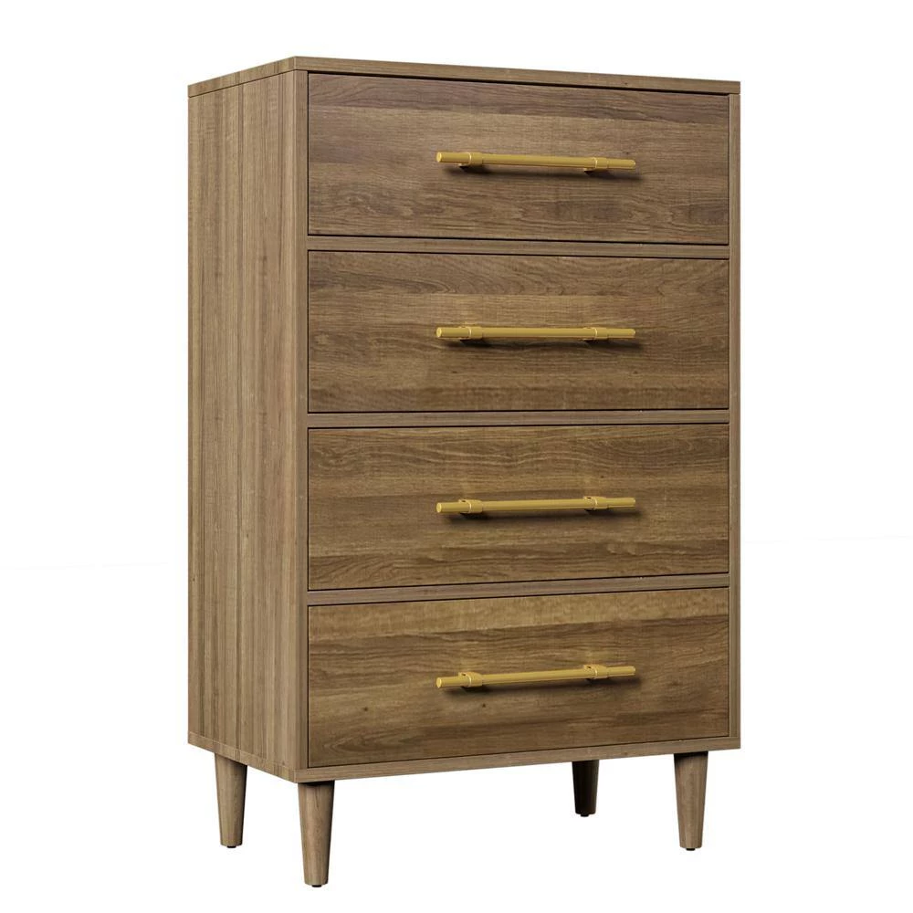 4-Drawers Walnut Chest of Drawers 30 in. W x 46.20 in. H x 17 in. D by ATHMILE 2 4-Drawers Walnut Chest of Drawers 30 in. W x 46.20 in. H x 17 in. D by ATHMILE - Image 2