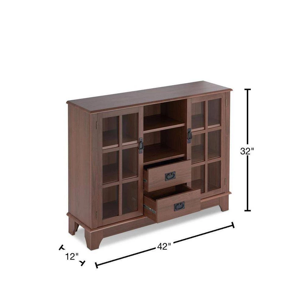 42 in. Walnut Standard Rectangle Wood Console Table by ATHMILE 3 42 in. Walnut Standard Rectangle Wood Console Table by ATHMILE - Image 3