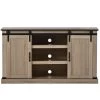 Walnut Sideboard with 2 Adjustable Panels Open Style Cabinet by ATHMILE