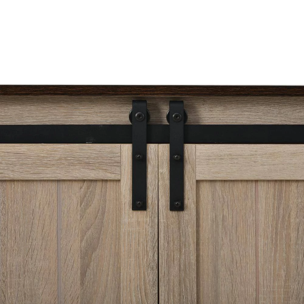 Walnut Sideboard with 2 Adjustable Panels Open Style Cabinet by ATHMILE 8 Walnut Sideboard with 2 Adjustable Panels Open Style Cabinet by ATHMILE - Image 8