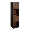 47.2 in. Walnut Black 4-Shelf Standard Bookcase by ATHMILE