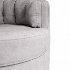 Warm Grey Swivel Tufted Back Accent Round Barrel Chair (Set of 1) by ATHMILE -ATHMILE Sales Store warm grey athmile accent chairs gzx b2w20221131 44 1000