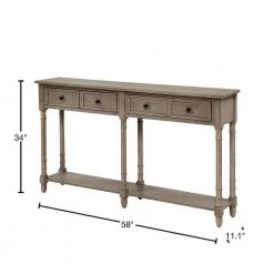 58 in. Gray Wash Standard Rectangle Wood Console Table by ATHMILE -ATHMILE Sales Store wash gray athmile console tables gzx b2w20220586 40 1000