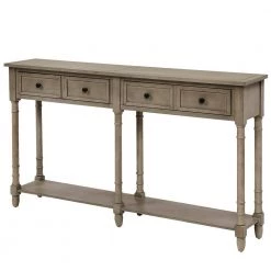 58 in. Gray Wash Standard Rectangle Wood Console Table by ATHMILE -ATHMILE Sales Store wash gray athmile console tables gzx b2w20220586 4f 1000