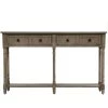 58 in. Gray Wash Standard Rectangle Wood Console Table by ATHMILE