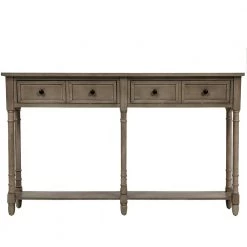 58 in. Gray Wash Standard Rectangle Wood Console Table by ATHMILE