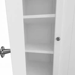 White Bathroom Floor Storage Cabinet with Double Door and Adjustable Shelf by ATHMILE 17 White Bathroom Floor Storage Cabinet with Double Door and Adjustable Shelf by ATHMILE -ATHMILE Sales Store white athmile accent cabinets gz b2w20220289 44 1000