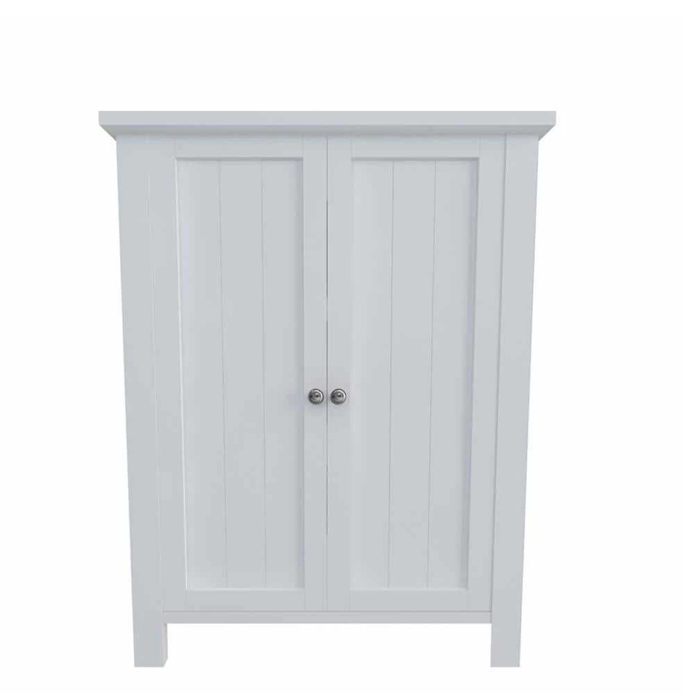 White Bathroom Floor Storage Cabinet with Double Door and Adjustable Shelf by ATHMILE 1 White Bathroom Floor Storage Cabinet with Double Door and Adjustable Shelf by ATHMILE