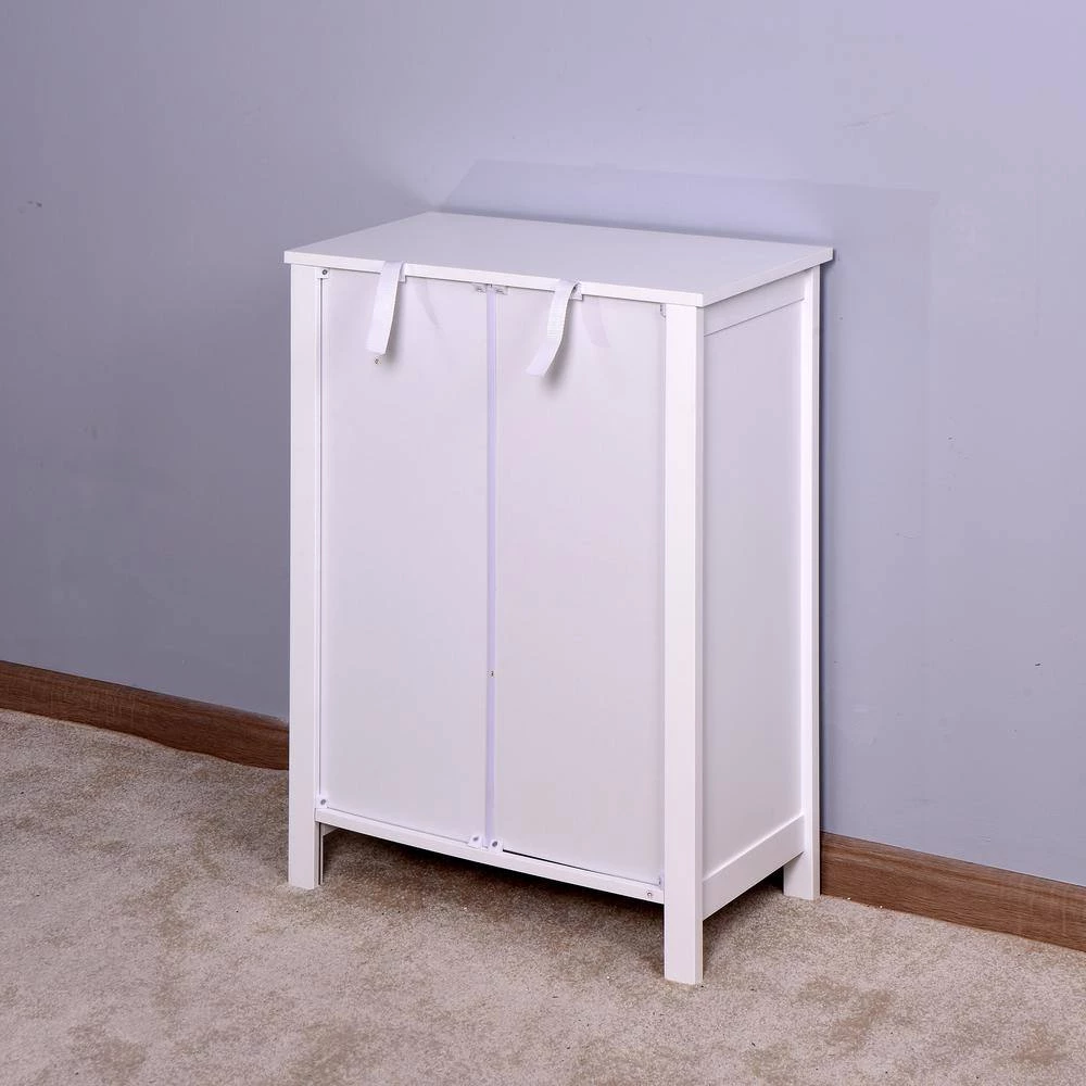 White Bathroom Floor Storage Cabinet with Double Door and Adjustable Shelf by ATHMILE 3 White Bathroom Floor Storage Cabinet with Double Door and Adjustable Shelf by ATHMILE - Image 3