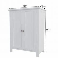 White Bathroom Floor Storage Cabinet with Double Door and Adjustable Shelf by ATHMILE 14 White Bathroom Floor Storage Cabinet with Double Door and Adjustable Shelf by ATHMILE -ATHMILE Sales Store white athmile accent cabinets gz b2w20220289 c3 1000