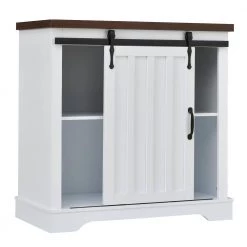 White FreeStanding Accent Cabinet with Sliding Barn Door and Adjustable Shelf by ATHMILE 13 White FreeStanding Accent Cabinet with Sliding Barn Door and Adjustable Shelf by ATHMILE -ATHMILE Sales Store white athmile accent cabinets gz b2w20220671 77 1000