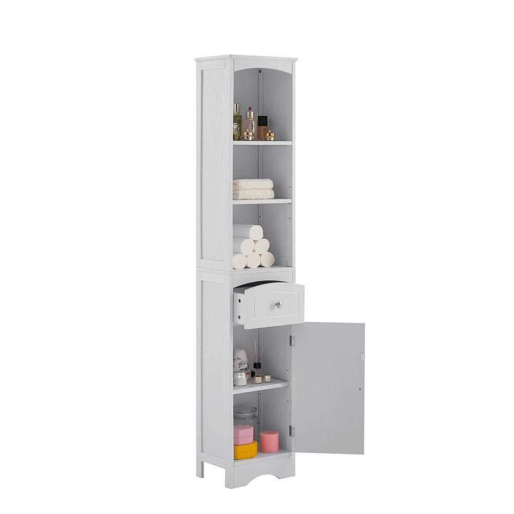 White Tall FreeStanding Storage Cabinet with Door and Adjustable Shelf by ATHMILE 6 White Tall FreeStanding Storage Cabinet with Door and Adjustable Shelf by ATHMILE - Image 6