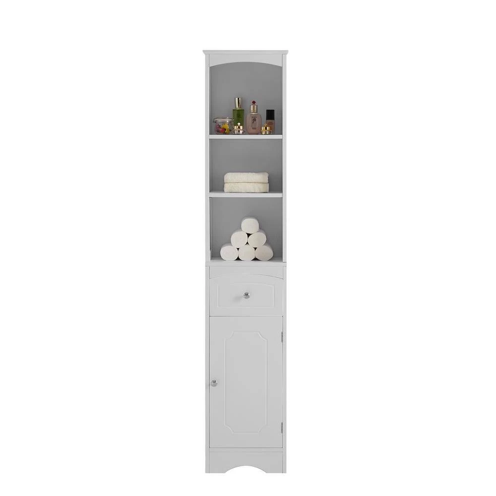 White Tall FreeStanding Storage Cabinet with Door and Adjustable Shelf by ATHMILE 7 White Tall FreeStanding Storage Cabinet with Door and Adjustable Shelf by ATHMILE - Image 7