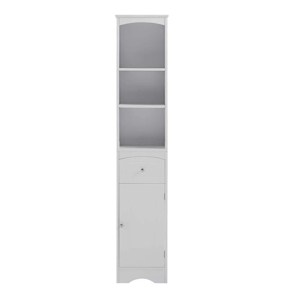White Tall FreeStanding Storage Cabinet with Door and Adjustable Shelf by ATHMILE 1 White Tall FreeStanding Storage Cabinet with Door and Adjustable Shelf by ATHMILE