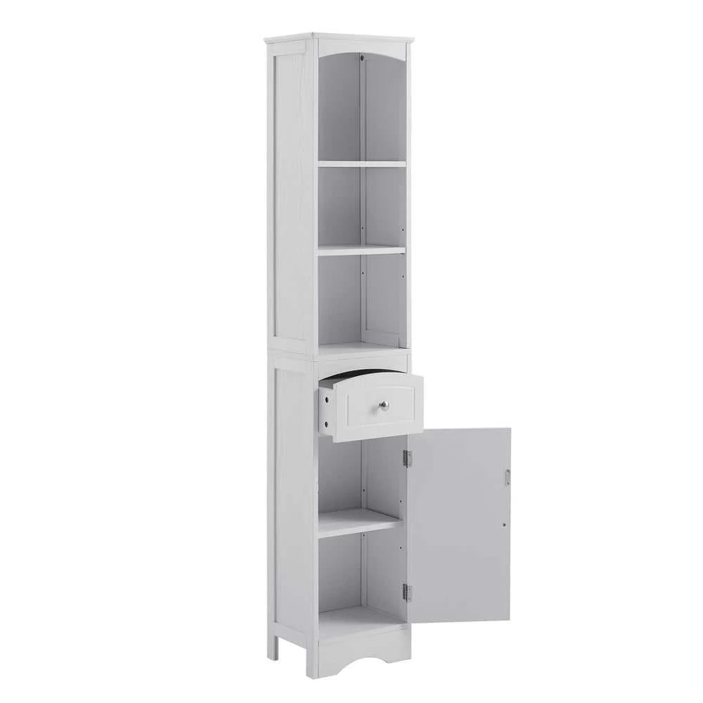 White Tall FreeStanding Storage Cabinet with Door and Adjustable Shelf by ATHMILE 3 White Tall FreeStanding Storage Cabinet with Door and Adjustable Shelf by ATHMILE - Image 3