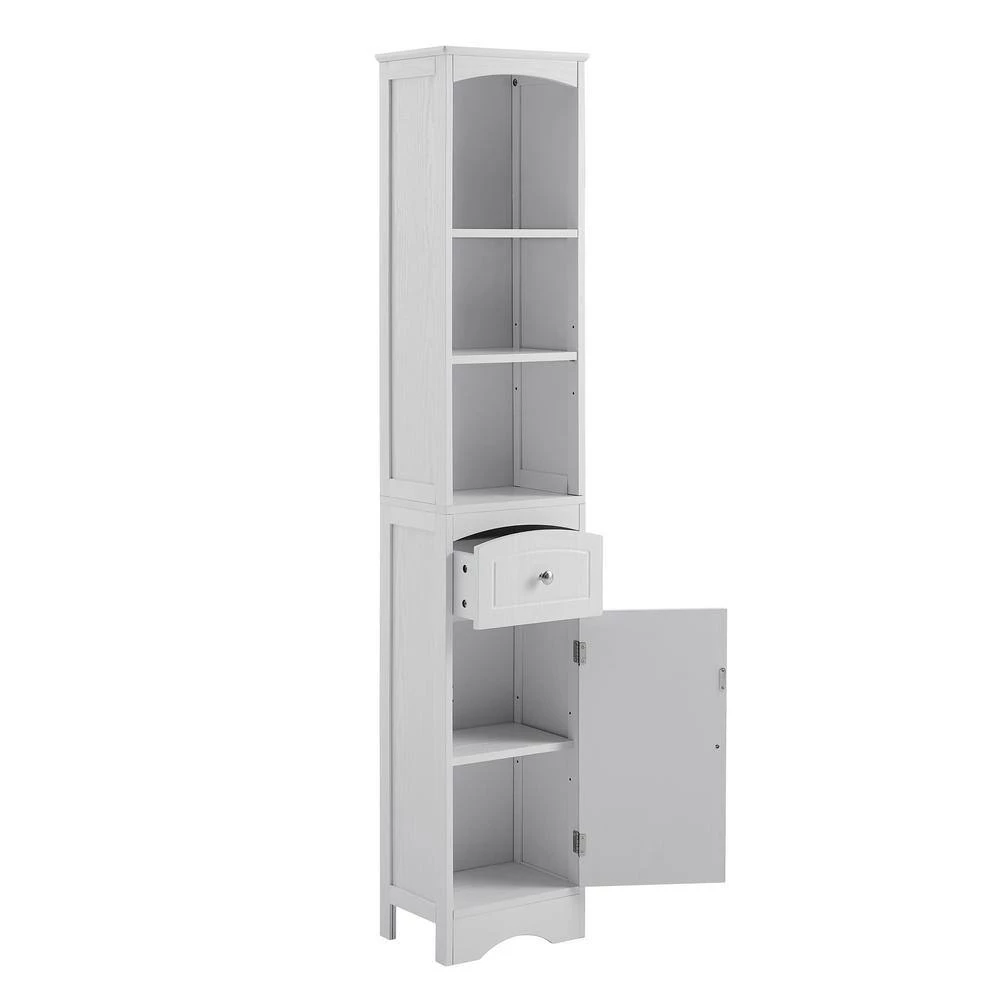 White Tall FreeStanding Storage Cabinet with Door and Adjustable Shelf by ATHMILE 2 White Tall FreeStanding Storage Cabinet with Door and Adjustable Shelf by ATHMILE - Image 2