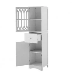 White Tall FreeStanding Storage Cabinet with Door and Adjustable Shelf by ATHMILE 12 White Tall FreeStanding Storage Cabinet with Door and Adjustable Shelf by ATHMILE -ATHMILE Sales Store white athmile accent cabinets gz b2w20220676 77 1000