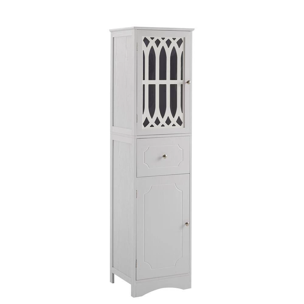 White Tall FreeStanding Storage Cabinet with Door and Adjustable Shelf by ATHMILE 2 White Tall FreeStanding Storage Cabinet with Door and Adjustable Shelf by ATHMILE - Image 2