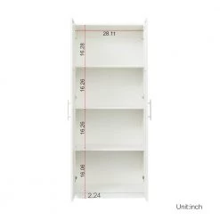 White High Wardrobe and Kitchen Cabinet with 2-Doors and 3-Partitions by ATHMILE 14 White High Wardrobe and Kitchen Cabinet with 2-Doors and 3-Partitions by ATHMILE -ATHMILE Sales Store white athmile accent cabinets gz b2w20220713 1f 1000 1
