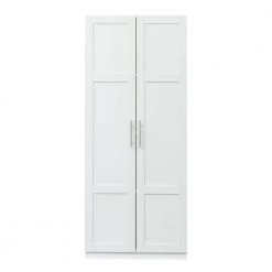 ATHMILE Sales Store 29 White High Wardrobe and Kitchen Cabinet with 2-Doors and 3-Partitions by ATHMILE