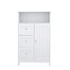 White Standing Storage Cabinet with 3-Drawers and 1-Door by ATHMILE