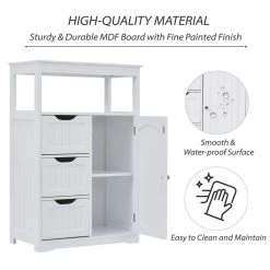 Storage Cabinet with Door and 3-Drawers by ATHMILE 14 Storage Cabinet with Door and 3-Drawers by ATHMILE -ATHMILE Sales Store white athmile accent cabinets gz b2w20220950 1f 1000
