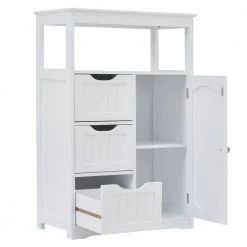 Storage Cabinet with Door and 3-Drawers by ATHMILE 11 Storage Cabinet with Door and 3-Drawers by ATHMILE -ATHMILE Sales Store white athmile accent cabinets gz b2w20220950 77 1000