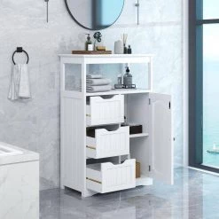 Storage Cabinet with Door and 3-Drawers by ATHMILE 12 Storage Cabinet with Door and 3-Drawers by ATHMILE -ATHMILE Sales Store white athmile accent cabinets gz b2w20220950 c3 1000