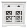White Retro Storage Cabinet with Doors and Big Wood Drawer, Home Office Furniture Storage Chest by ATHMILE