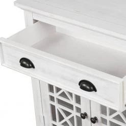 White Retro Storage Cabinet with Doors and Big Wood Drawer, Home Office Furniture Storage Chest by ATHMILE 17 White Retro Storage Cabinet with Doors and Big Wood Drawer, Home Office Furniture Storage Chest by ATHMILE -ATHMILE Sales Store white athmile accent cabinets gz wf195159aak fa 1000