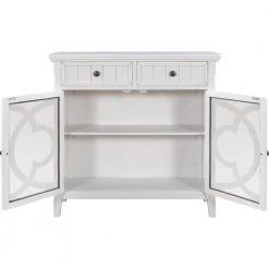 White Accent Storage Cabinet Wooden Cabinet with Adjustable Shelf and Glass Doors by ATHMILE -ATHMILE Sales Store white athmile accent cabinets gz wf284634aak 77 1000