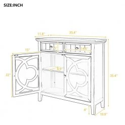 White Accent Storage Cabinet Wooden Cabinet with Adjustable Shelf and Glass Doors by ATHMILE -ATHMILE Sales Store white athmile accent cabinets gz wf284634aak c3 1000