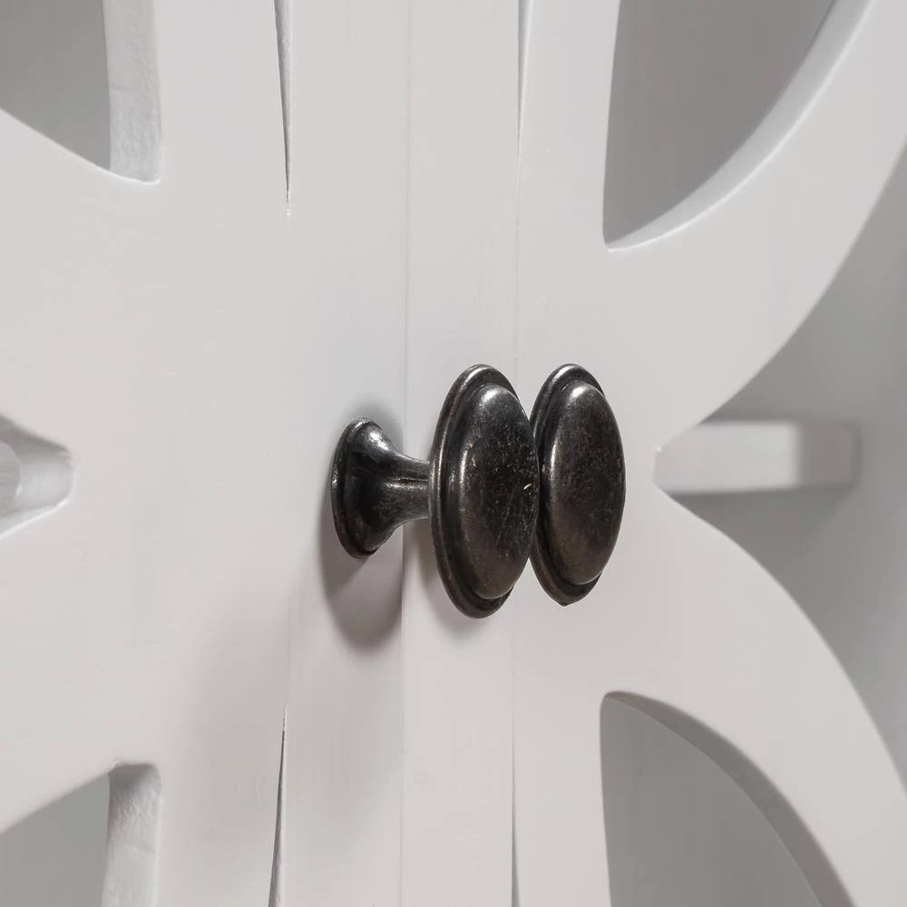 White Accent Storage Cabinet Wooden Cabinet with Decorative Transparent Door by ATHMILE 6 White Accent Storage Cabinet Wooden Cabinet with Decorative Transparent Door by ATHMILE - Image 6