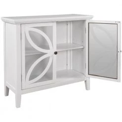 White Accent Storage Cabinet Wooden Cabinet with Decorative Transparent Door by ATHMILE 14 White Accent Storage Cabinet Wooden Cabinet with Decorative Transparent Door by ATHMILE -ATHMILE Sales Store white athmile accent cabinets gz wf284793aak 4f 1000