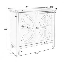 White Accent Storage Cabinet Wooden Cabinet with Decorative Transparent Door by ATHMILE 13 White Accent Storage Cabinet Wooden Cabinet with Decorative Transparent Door by ATHMILE -ATHMILE Sales Store white athmile accent cabinets gz wf284793aak c3 1000